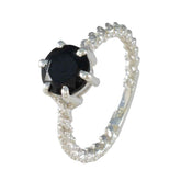 Valentina Twist Black Solitaire Ring